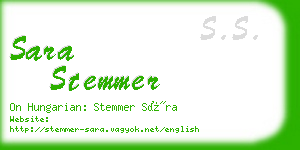 sara stemmer business card